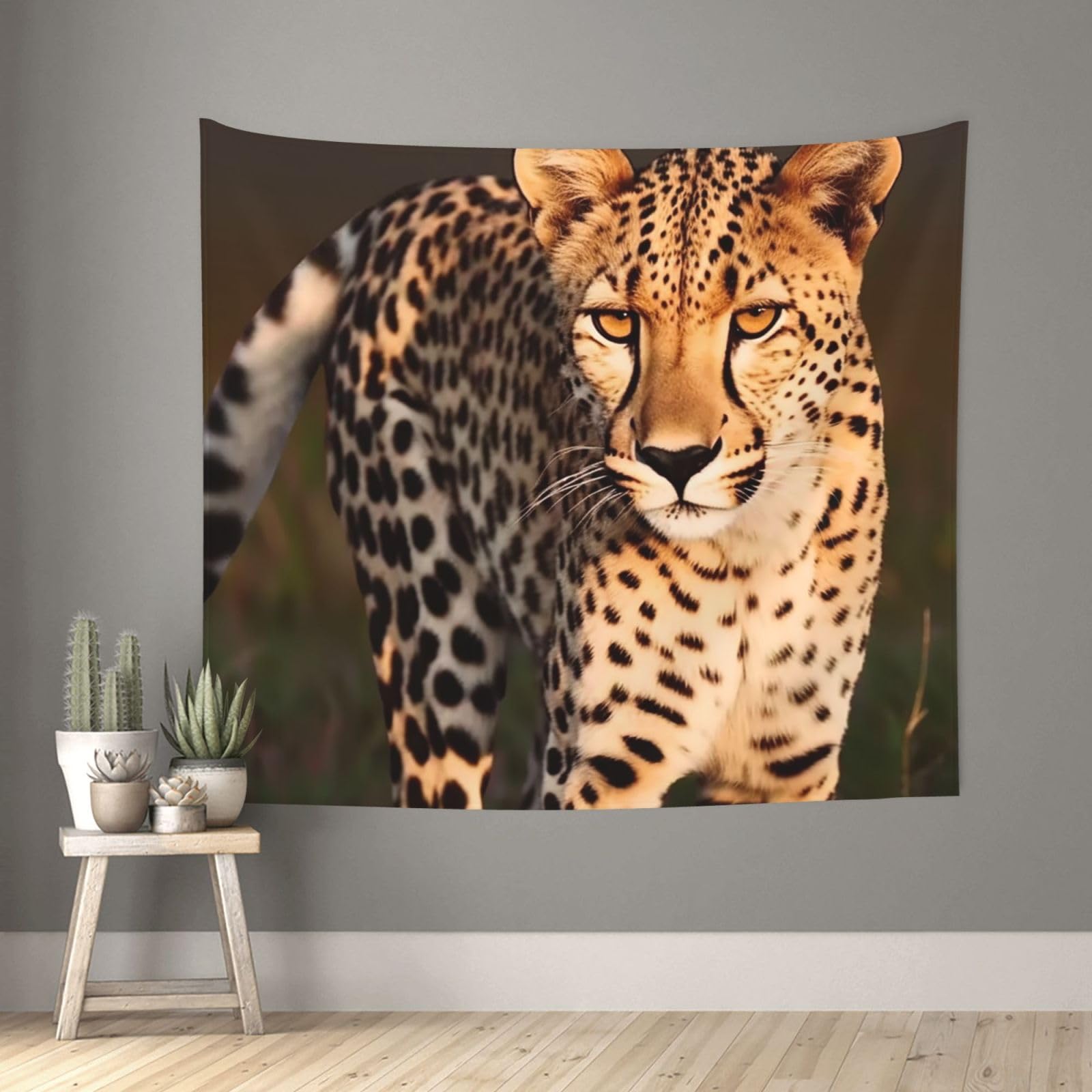 FodPand Wild Cheetah Tapestry for Bedroom Aesthetic, Wall Hanging Tapestries Art Decor Backdrop Wall Tapestry for Dorm Living Room Funny Poster Party Banner Background 51" X 60"