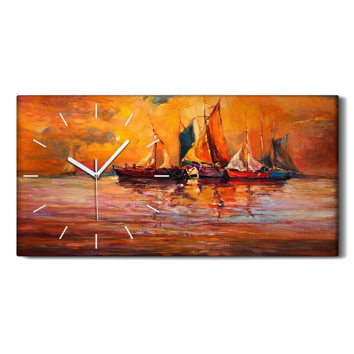 Horloge sur Toile Coloray 60x30cm | Art Mural Moderne Premium