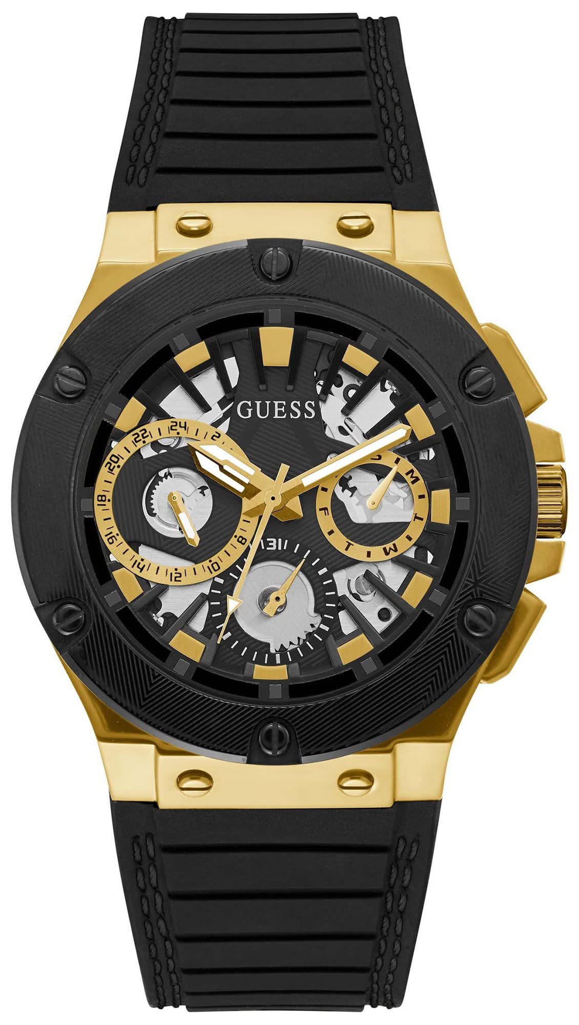GUESS Silicone Circuit Collection Analog Black Dial Mens Watch-Gw0487G5, Band Color-Black (B0B5FB2BXD) Amazon Price History, Amazon Price Tracker
