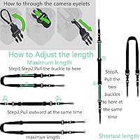 Vista 7 de Correas de cuello para cámara con liberación rápida negro para cámara réflex digital o correa de prismáticos