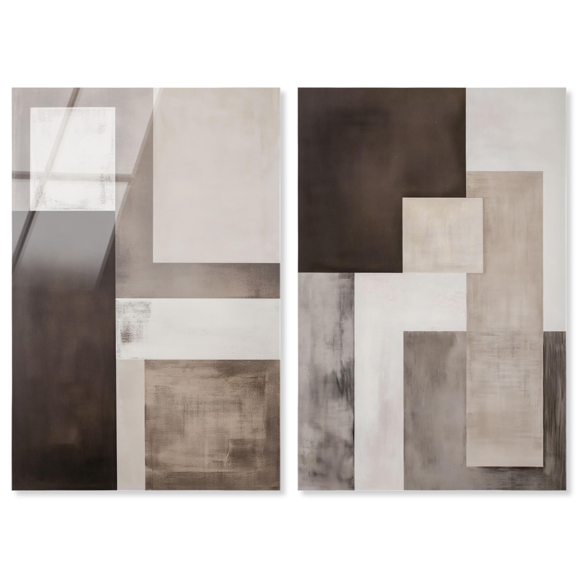 Ensemble de géométrie tranquille Art Remedy tableau abstrait pour raviver un mur vide