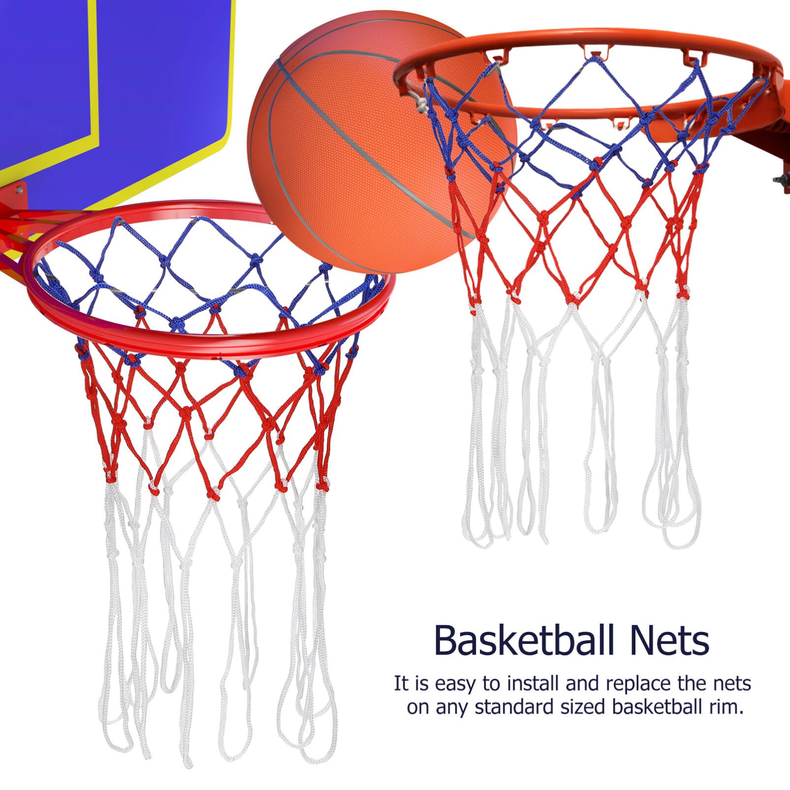 2pcs Basketball Net Basketball Replacement Net Basketball Shot Net Basketball Practice Net Basketball Game Supplies Basketball Supplies Basketball Accessories Basketball Game Net