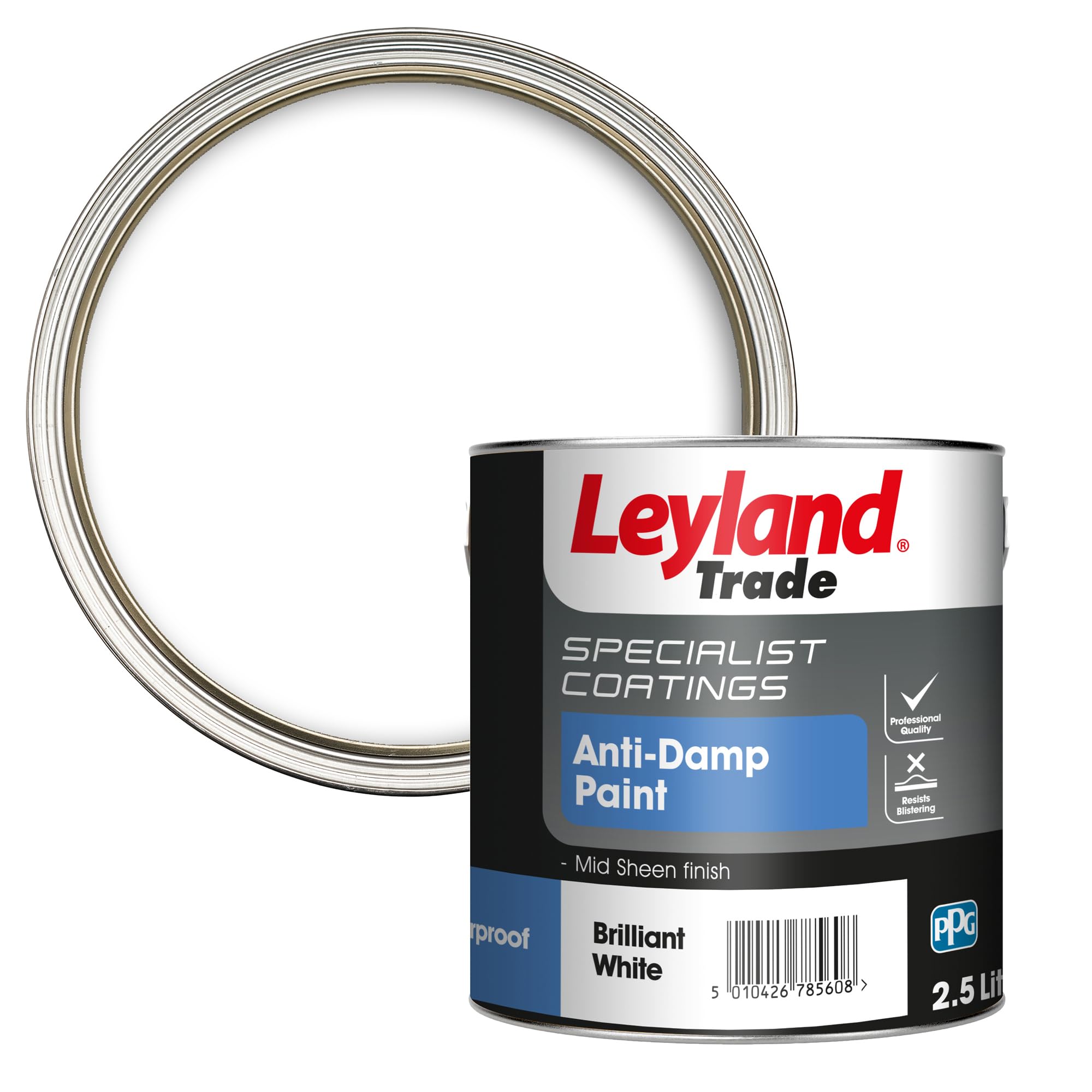 Leyland Trade - Anti-Damp Paint - Brillaint White - 2.5L