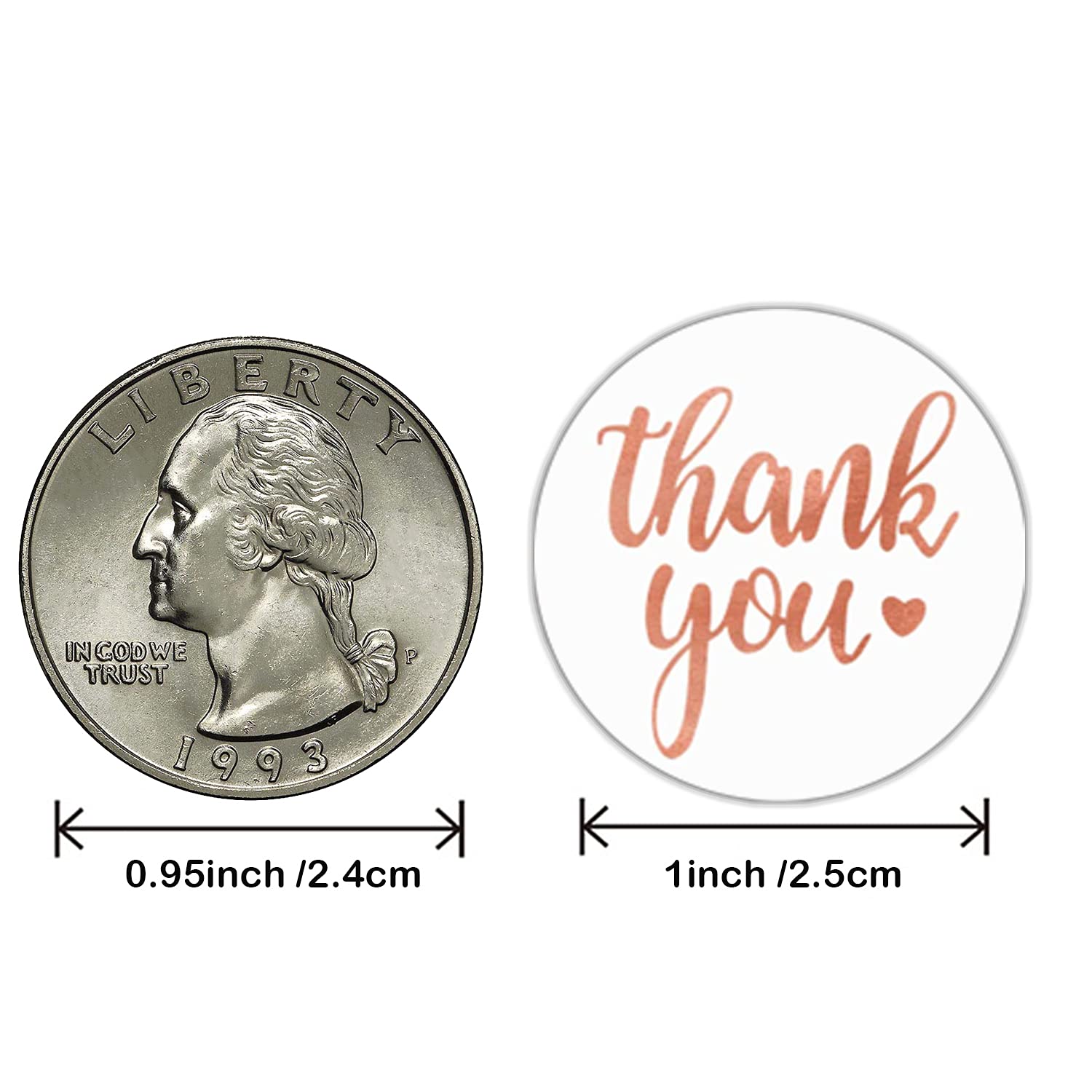 Kraft Naturel Brun Merci Autocollants, 25 Mm 1 Pouce Étiquettes Circulaires 500 Paquet