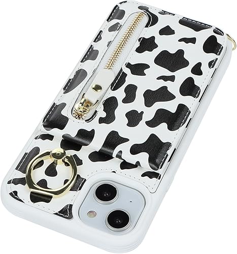 Miniatura 7 de Funda para iPhone 14 con tarjetero para mujer, iPhone 14 con correa y ranuras para tarjetas de crédito, bandolera con cremallera y función atril