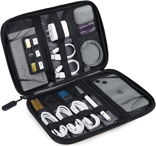 Funda organizadora BAGSMART universal y portátil para cables y cargadores Negro Funda organizadora BAGSMART universal y portátil para cables y cargadores Negro