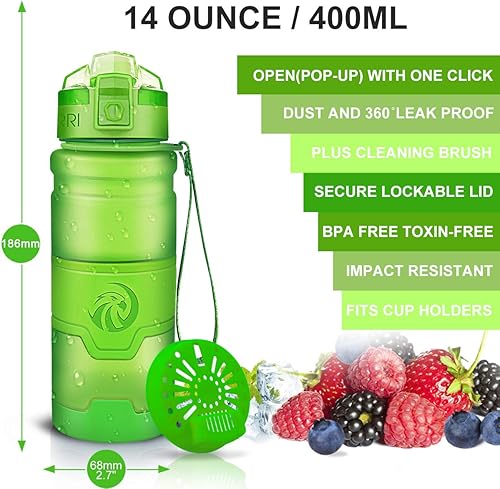 Miniatura 2 de Botella de agua deportiva Zorri, 400500700ml1L, sin BPA, a prueba de fugas, ligera, botellas Tritan para exteriores, camping, ciclismo, fitness,