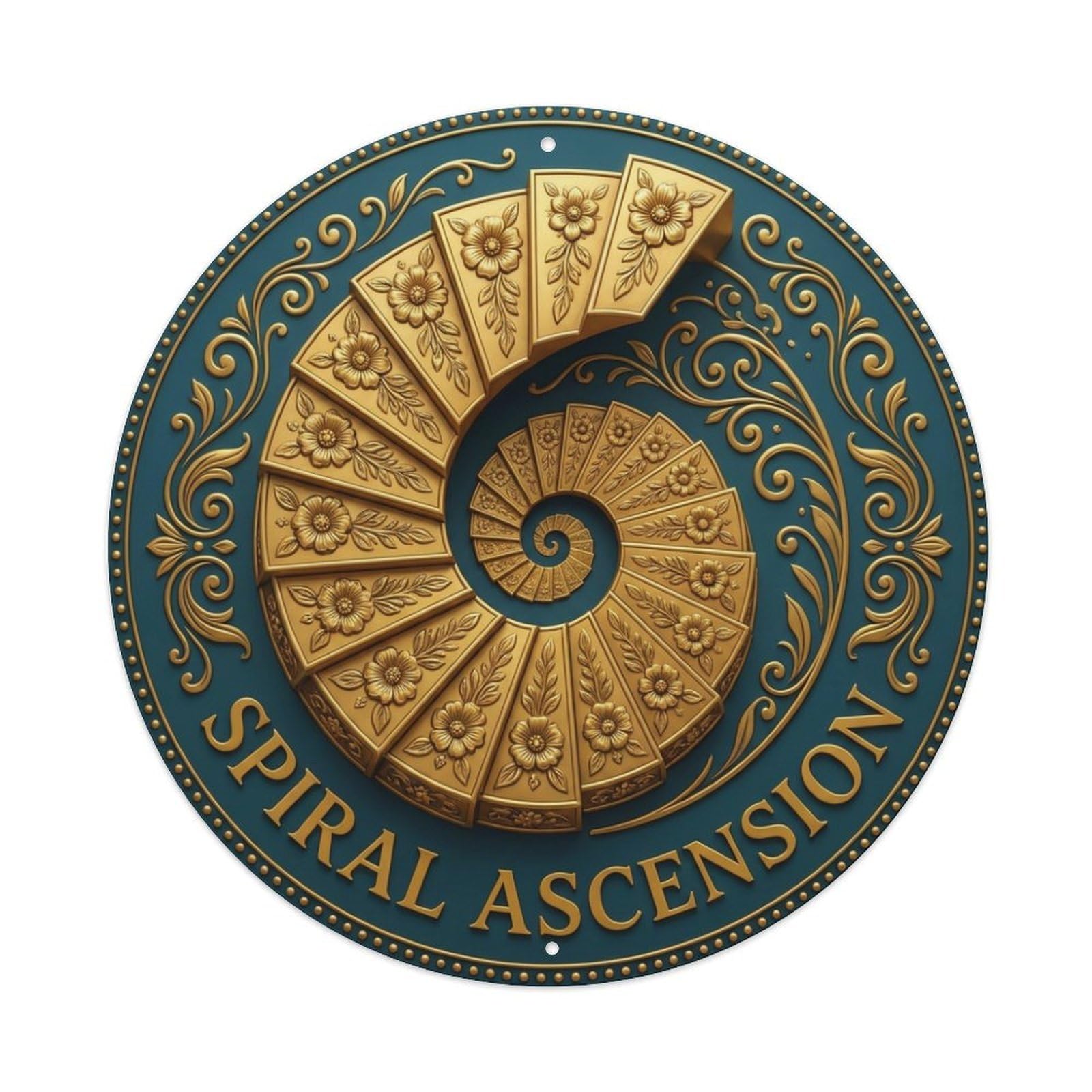 Vintage Spiral Ascension Flower Zen Yoga Metal Tin Sign