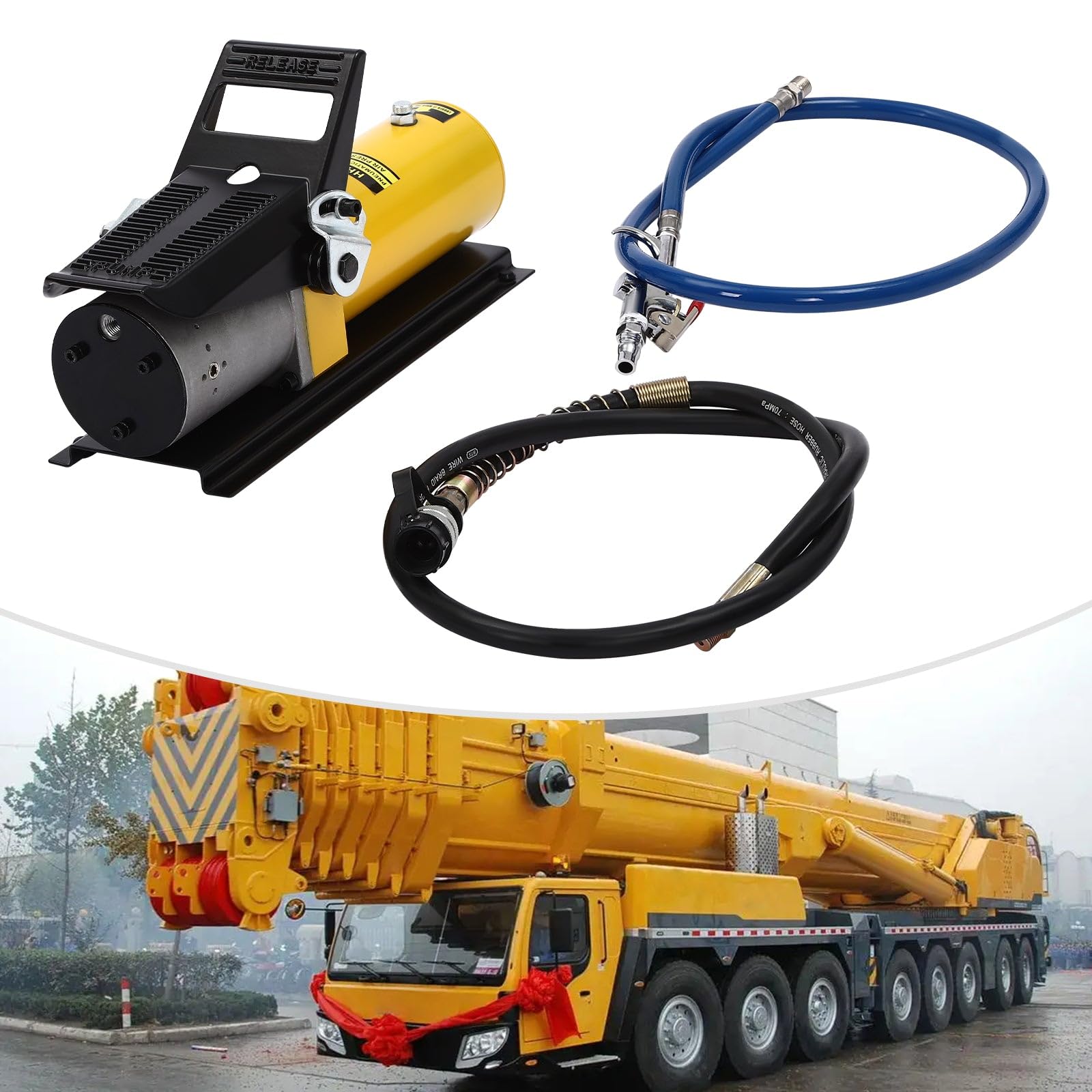 Pompka nożna, pneumatyczna pompa hydrauliczna, pneumatyczna pompa hydrauliczna 10000 psi, do olejowania olejowego, konserwacji maszyn - żółta