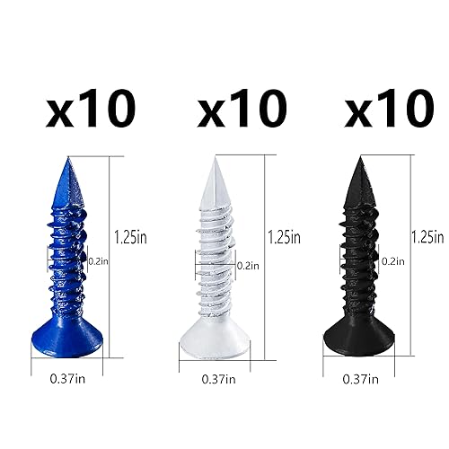 Miniatura 3 de Wensilon (105 PIEZAS) Kit de Anclajes de Tornillo para Hormigón de 316" Cabeza Plana AzulNegroBlanco para Anclaje a Mampostería, Bloque o Ladrillo