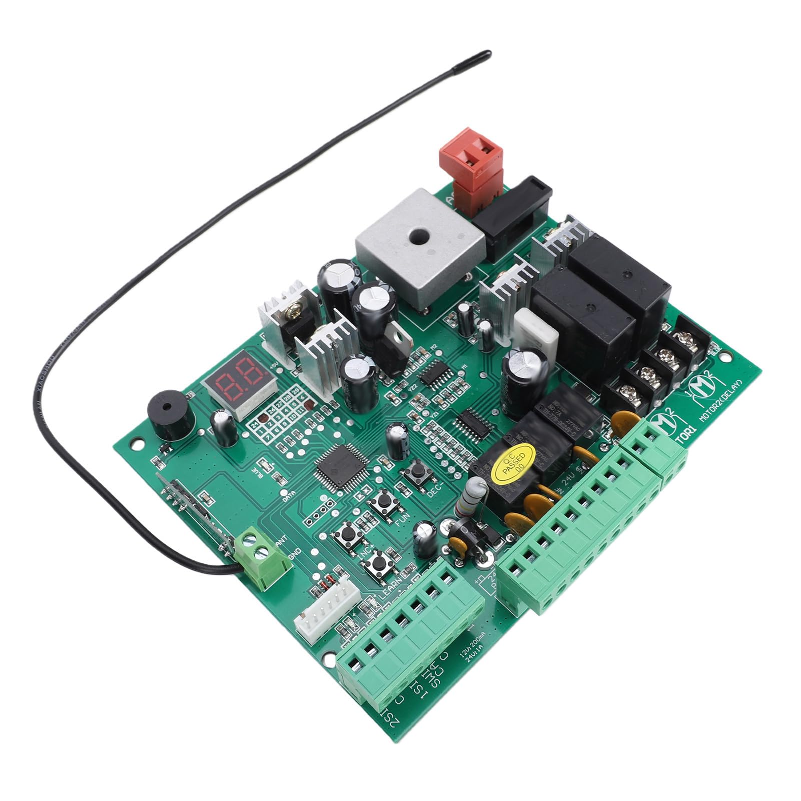 AUNMAS Płyta Sterująca Mechanizmu Otwierania Bramy Skrzydłowej Zamienna Płytka PCB Dwuramienny Sterownik Automatycznej Bramy z 3 Pilotami Menu LED Kod Zmienny dla Dwuramiennych Napędów