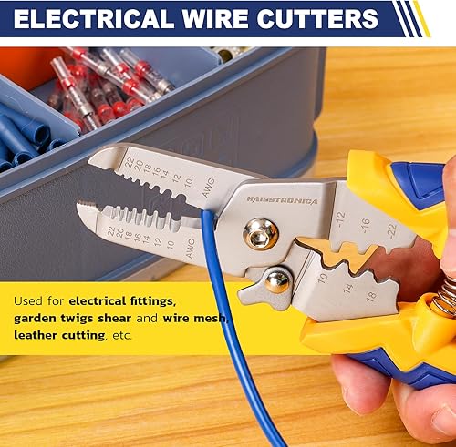 Miniatura 6 de haisstronica Kit de herramientas pelacables de 171 piezas, incluye terminales de cable aislados, para cableado eléctrico, automotriz y bricolaje