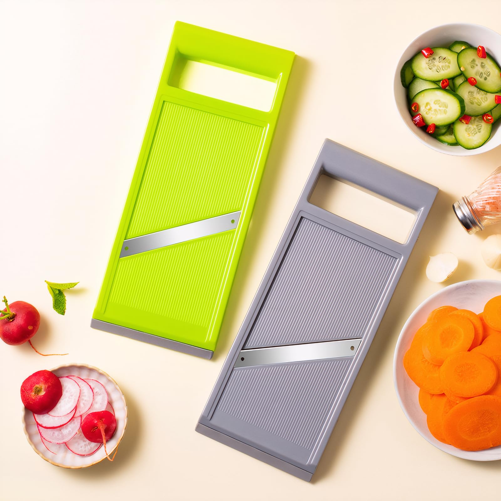 Machine à Croustilles Éminceur à Main en Acier Inoxydable pour Pommes de Terre, Carottes, Concombres