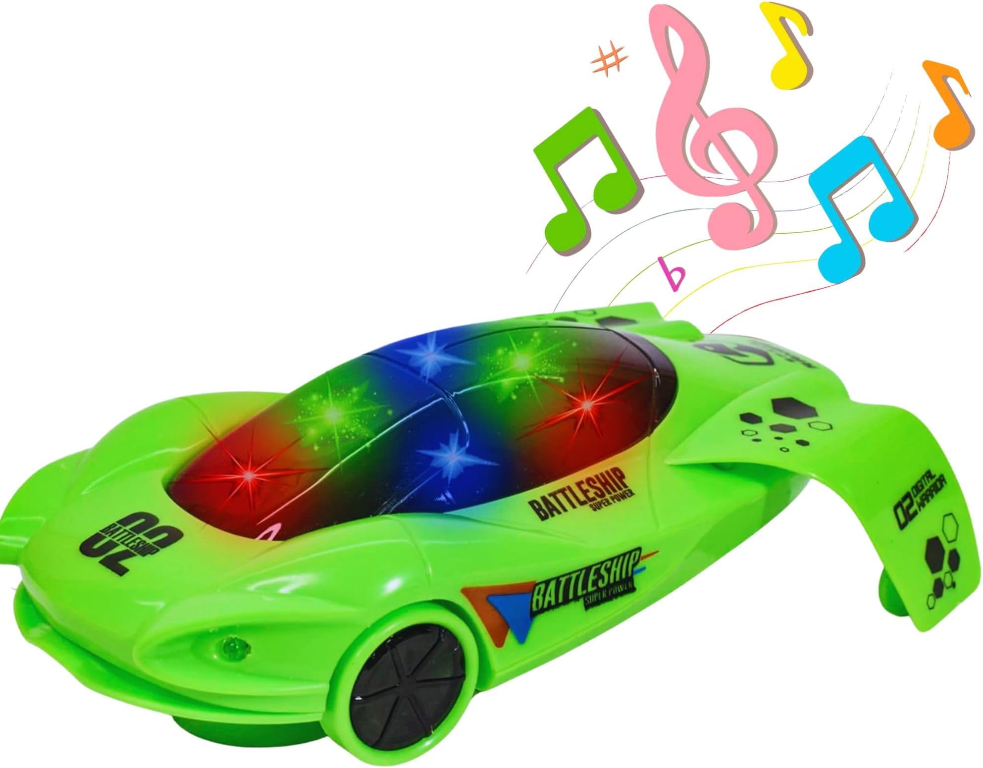 Mallexo 360 Mechanical Space Travel Car Toys for Kids With Auto Rotate Funtion Dynamic 3D Light and Musical Sound Toys Electrical Train Car Sets For Baby Boys Girls Airbus Police Cars for 2+ Years old