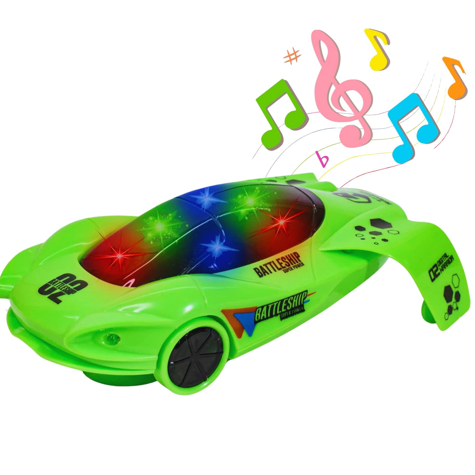 Mallexo 360 Mechanical Space Travel Car Toys for Kids With Auto Rotate Funtion Dynamic 3D Light and Musical Sound Toys Electrical Train Car Sets For Baby Boys Girls Airbus Police Cars for 2+ Years old