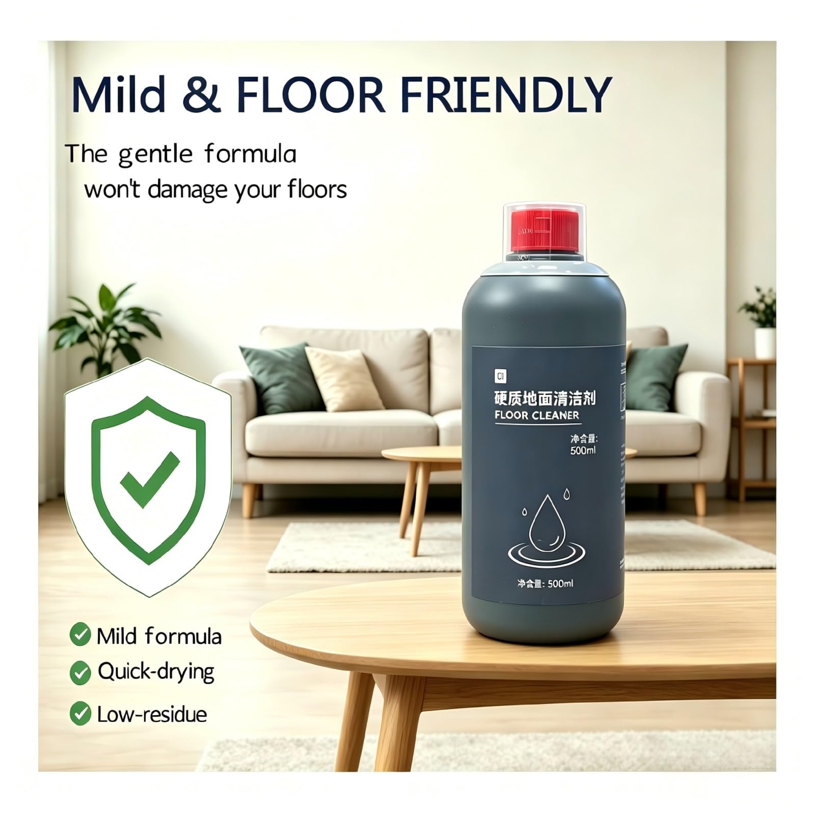 Detergente For Pavimenti Duri, 500 Ml, Compatibile Con Dyson Wash G1 V12 | Rimuove efficacemente le macchie, è delicato sulle superfici ed elimina gli odori sgradevoli(2 bottles)