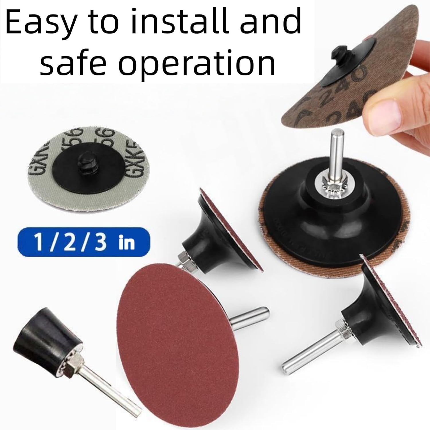 Quick Replacement Grinding Discs for Mold Grinding Machines - 1in/2in/3in Roller Lock Design(100pcs1in,【36mesh】)