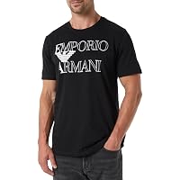 EMPORIO ARMANI T-Shirt Girocollo da Uomo con Logo audace, Nero