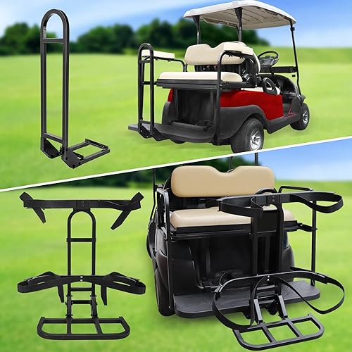 Roykaw Soporte universal para bolsa de asiento trasero de carrito de golf y barra de seguridad para asiento trasero compatible con Club Car, EZGO y