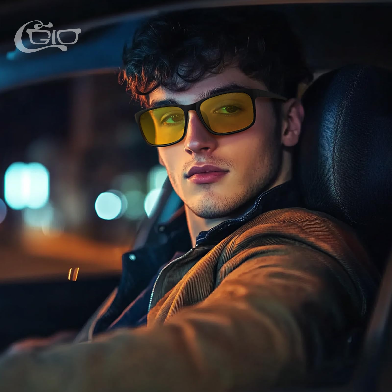 CGID Fake Glasses Clear Lens Non-Prescription Retro Rectangular Frame UV400 Protection Men Women CN12