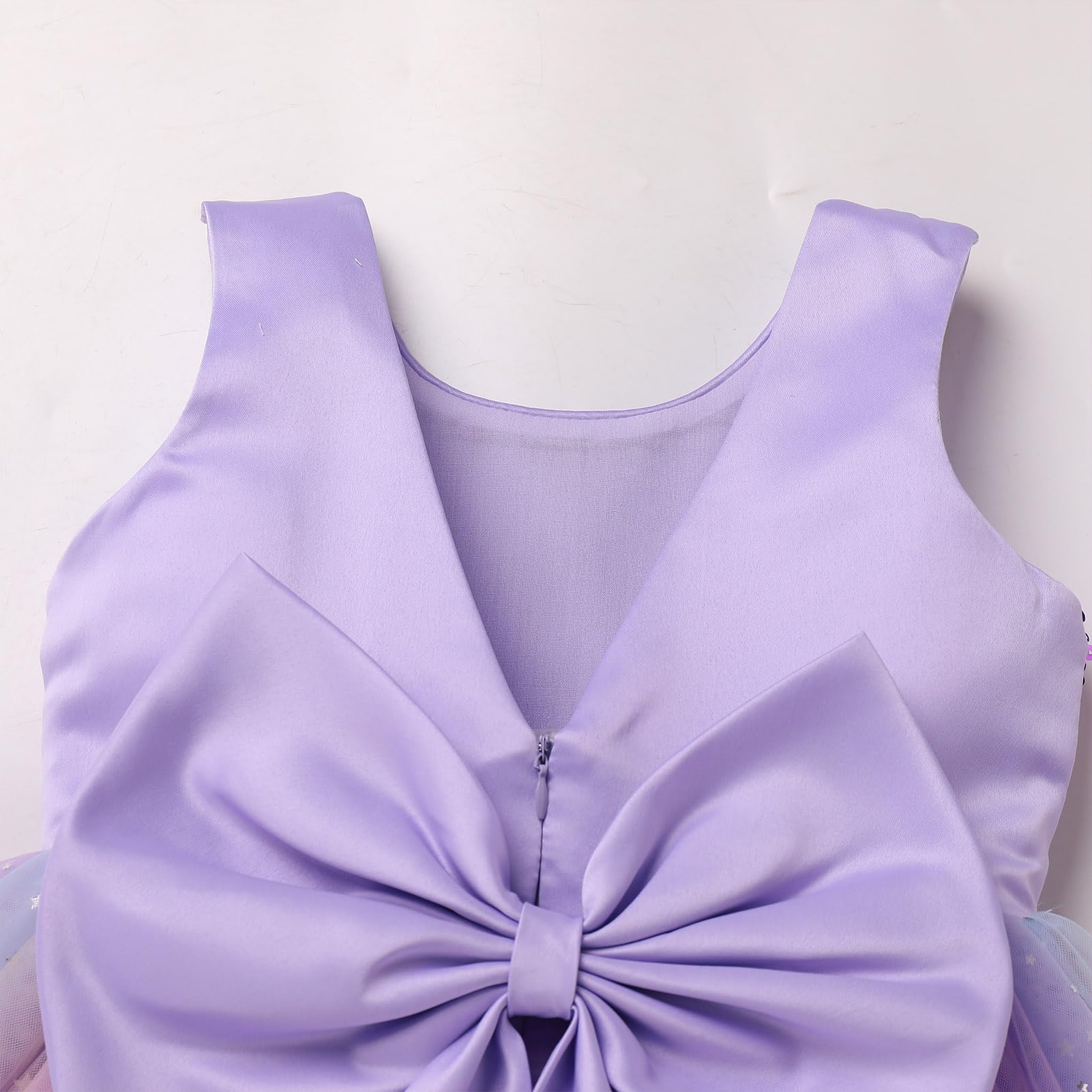 IDOPIP Paillettenkleid für Mädchen, glitzernd, Party, formell, Festzug, Geburtstag, Hochzeit, Blumenmädchenkleid, ärmellos, Regenbogen-Tüllkleider