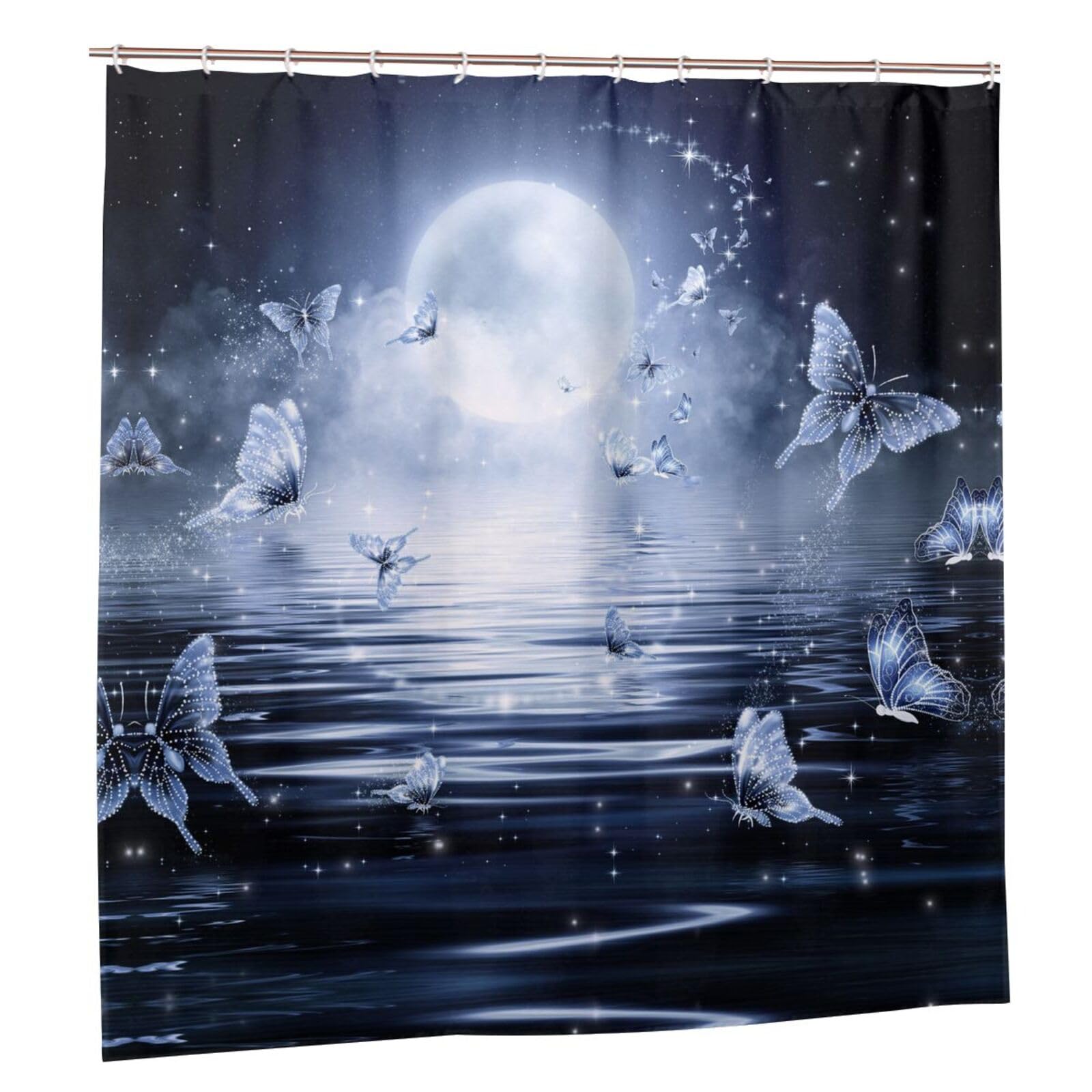 Rideau de douche lune 183x183 cm imperméable pour salle de bain