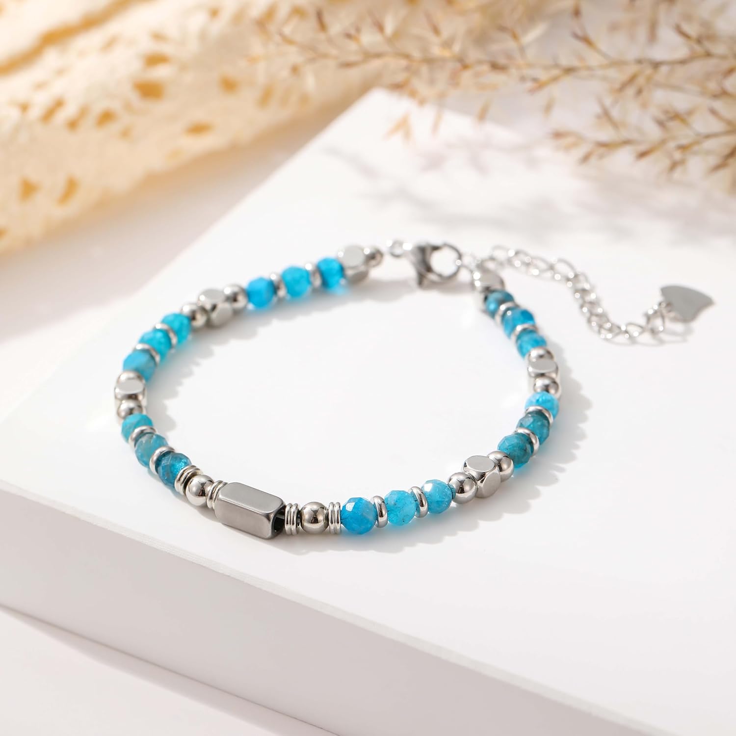 Gemstone Beaded Bracelets For Women,Boho Stainless Steel Bracelet,Jewelry Gifts For Family, Friends, Parents - Image 3