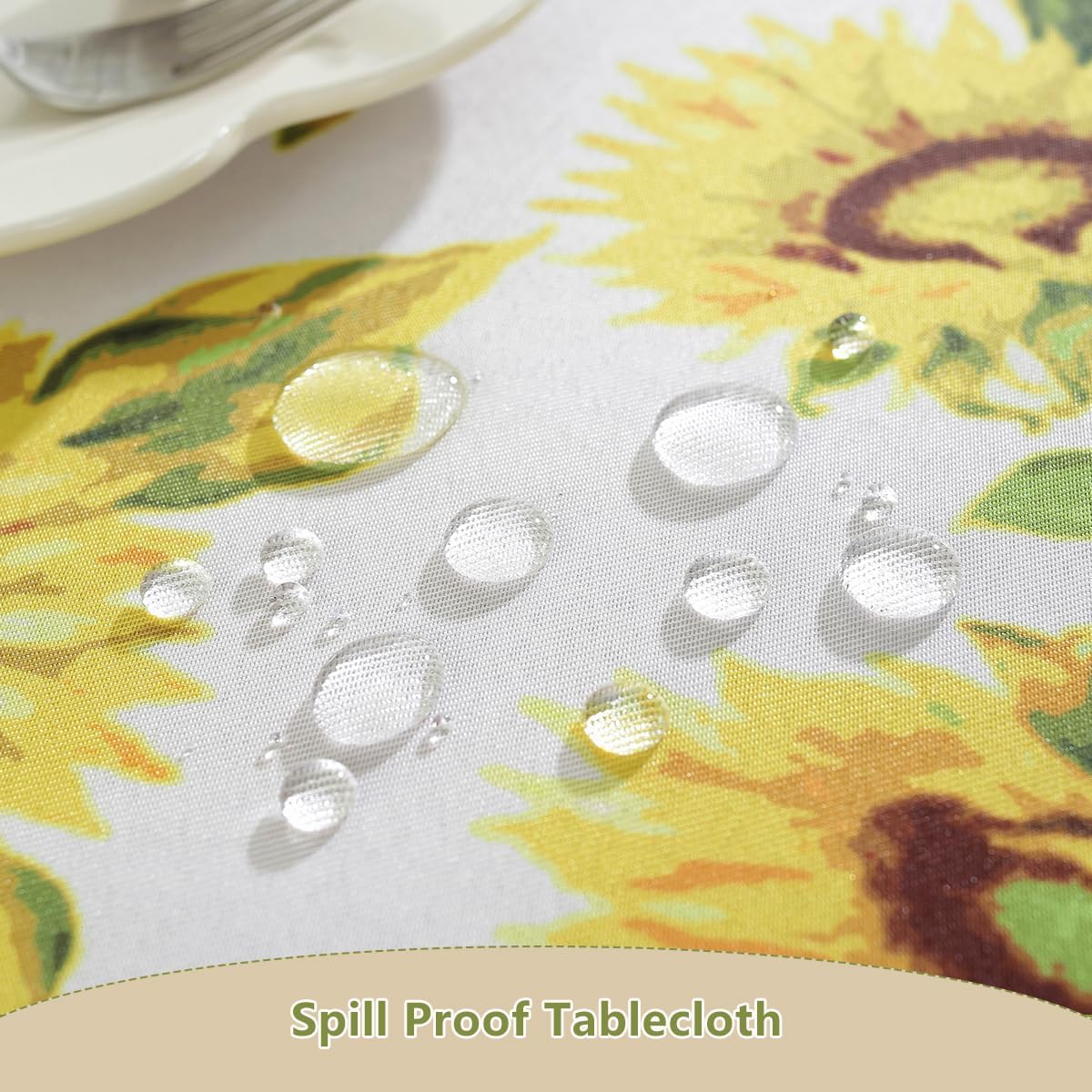 SASTYBALE Sunflower Tablecloth Rectangle 60 x 120 Inch, Waterproof Wrinkle Free Floral Spring Summer Table Cloth, Soft Fabric Table Cover for Dining, Party, Picnic, Indoor, Outdoor, Yellow