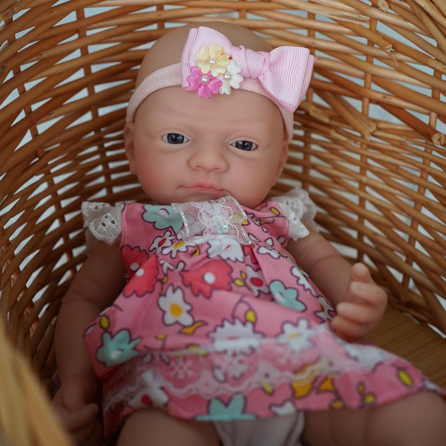12" Reborn Baby Dolls, Full Silicone Baby Dolls,Not Vinyl Dolls, Realistic Soft Silicone Newborn Baby Doll with Feeding Accessories