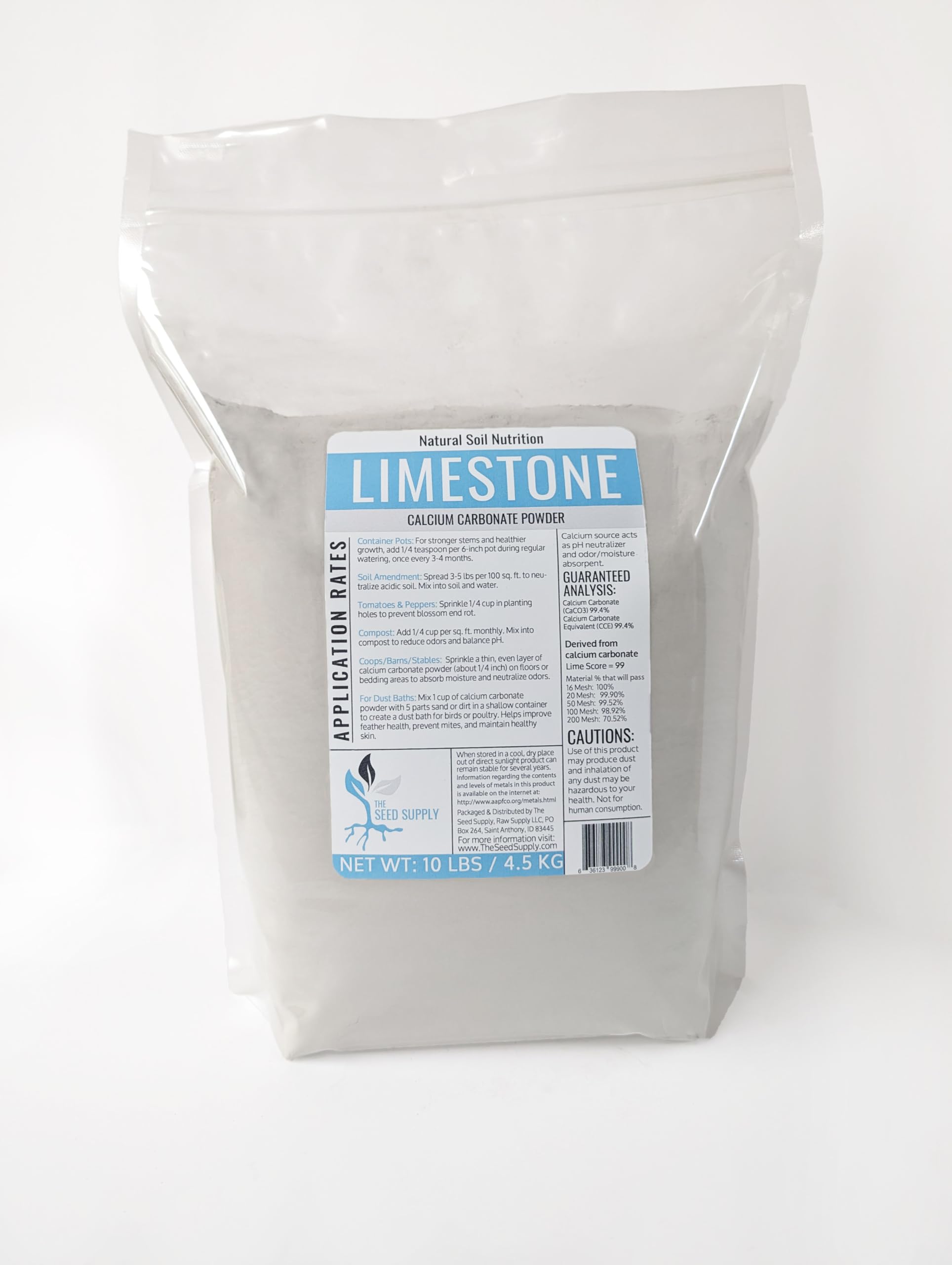 10 Pounds Calcium Carbonate Limestone Powder by The Seed Supply