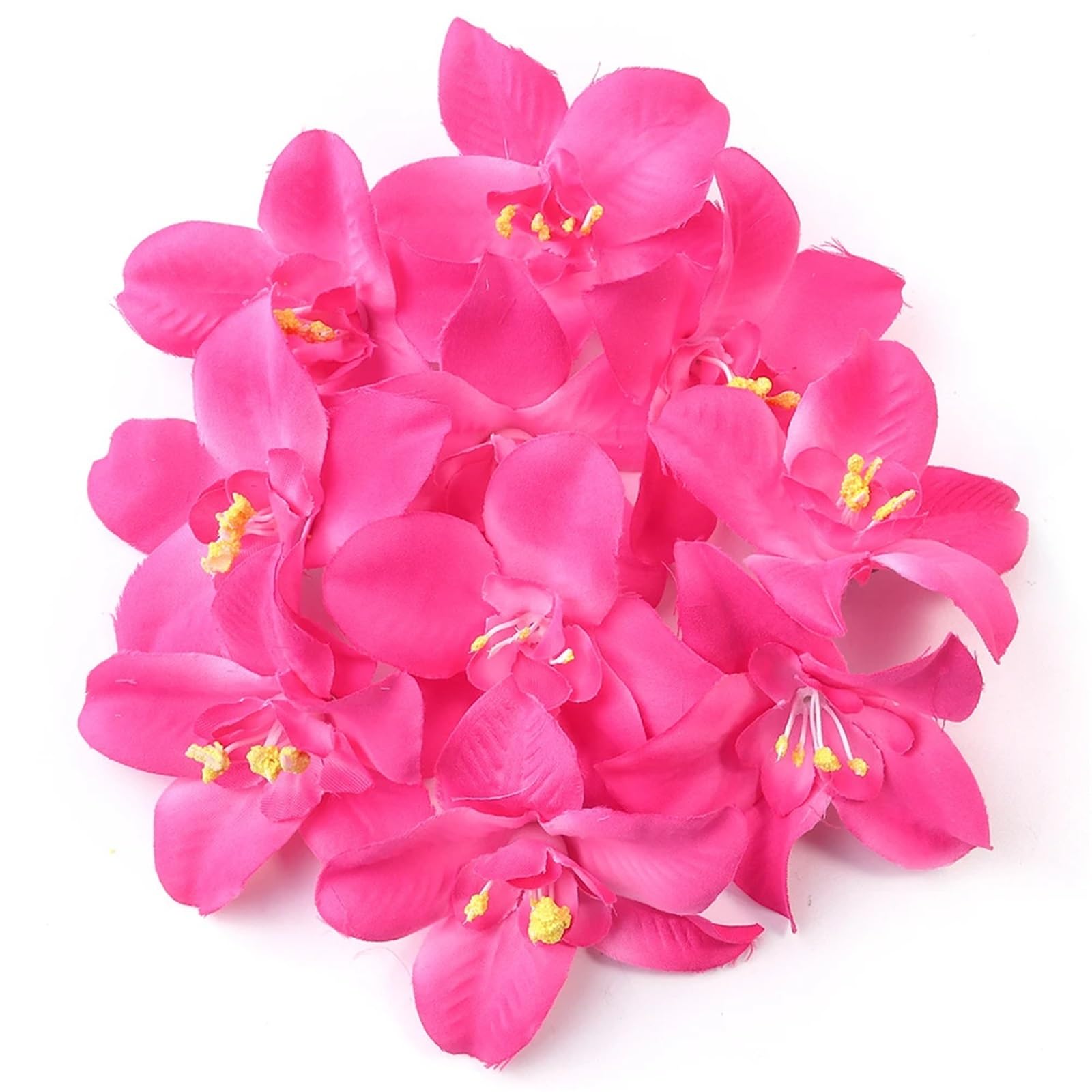 Wtaxbh Color 18 Iron On Patches 20Pcs/Lot Artificial Flowers Head Colorful Fabric Orchid For Diy Wedding Party Craft Home Decoration Accessories(Color 18)
