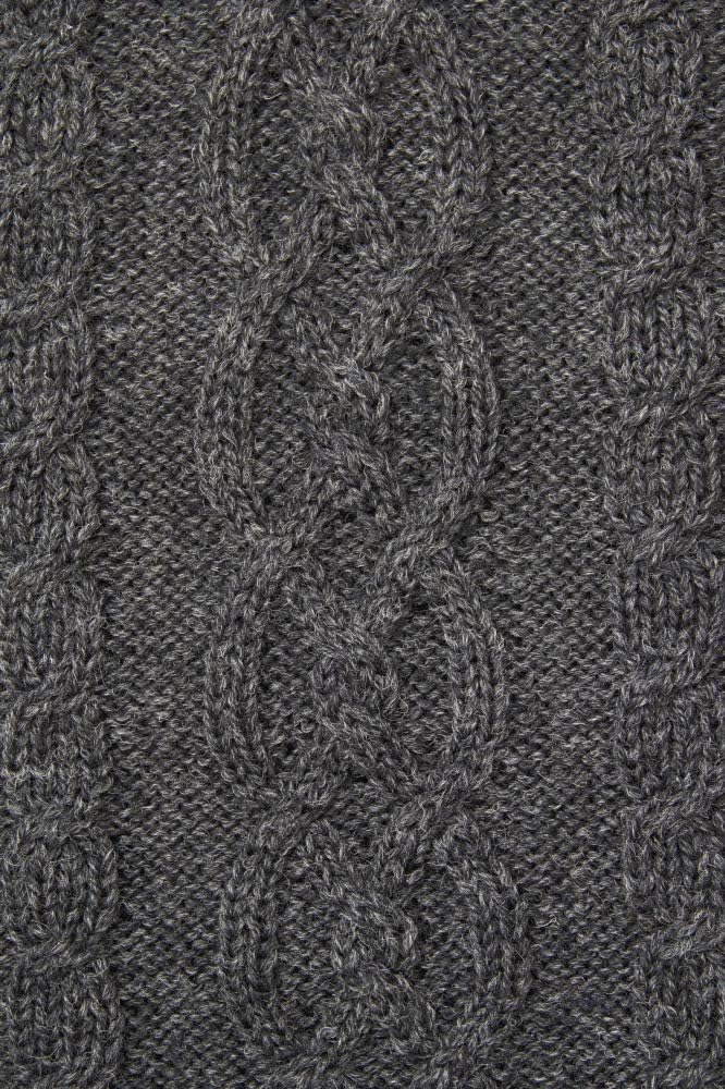 Aran Crafts Basket Stitch Crew Neck Sweater (100% Wool) - Image 8