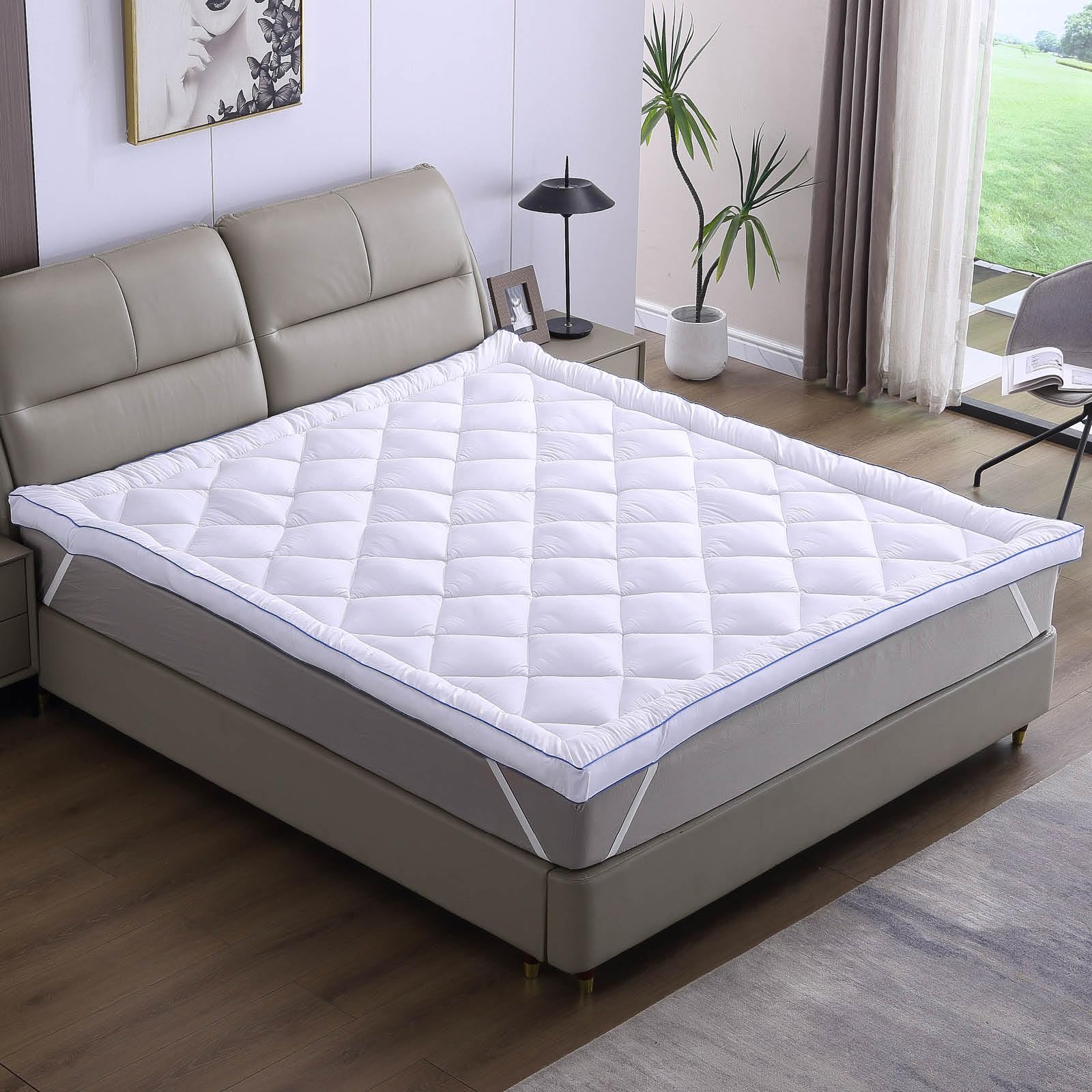 Matratzen Topper Jacquard | 7 Größen | 80x200cm - 180x200cm | 7cm Dicker Matratzentopper | Beste Luftzirkulation temperaturregulierend Maschinenwaschbar | Öko-Tex | Boxspringbett | 180x200cm