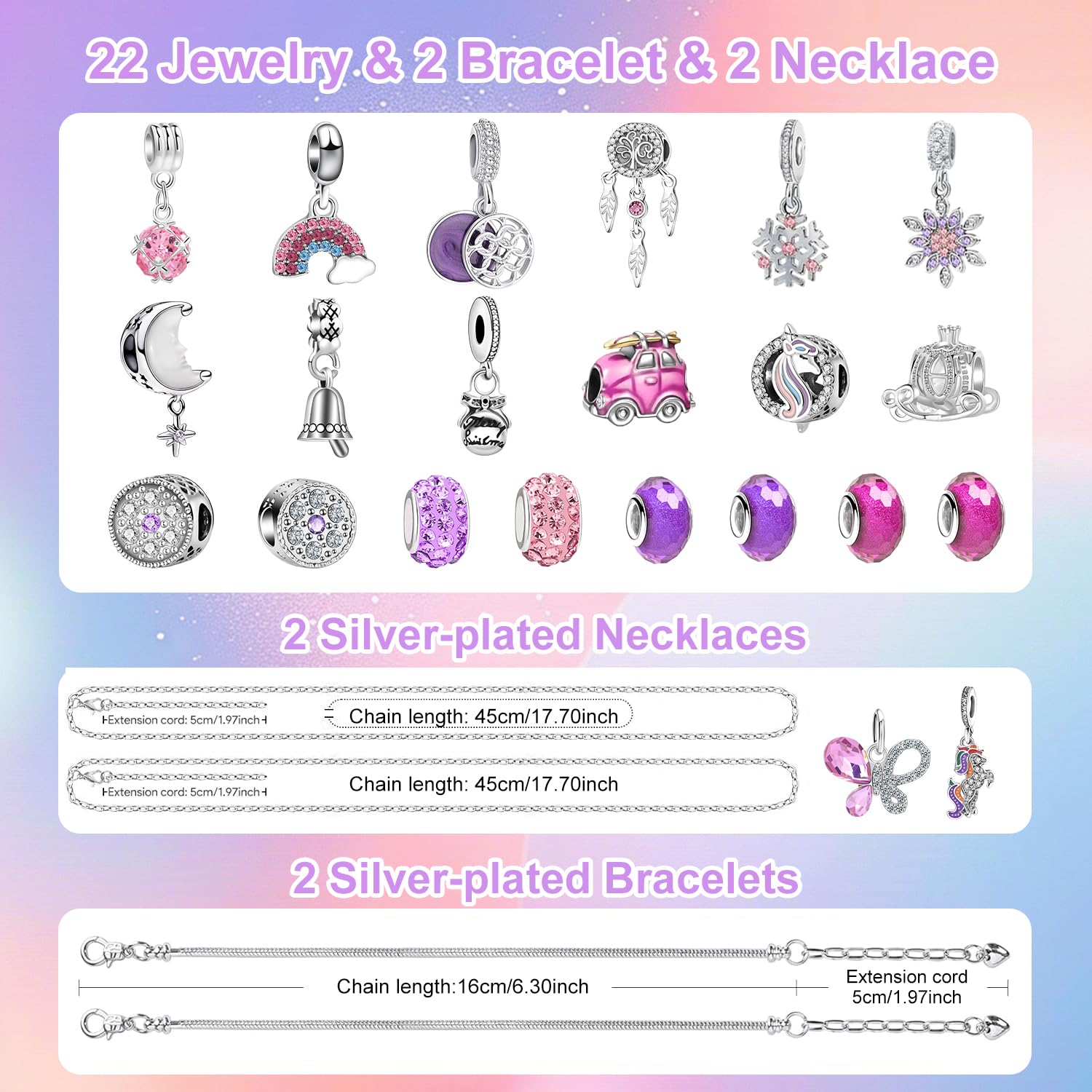 Adventskalender 2025 Für Mädchen - 24-tägiger Schmuck Bastelset In Rosa