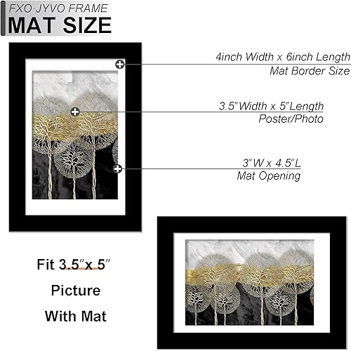 Miniatura 4 de Juego de 6 portarretratos de 4 x 6 pulgadas, para fotos de 3.5 x 5 pulgadas con paspartú o de 4 x 6 pulgadas sin paspartú, ligero y altamente