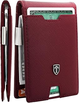 TRAVANDOAirTag* Wallet Mens Wallet with Money Clip Air Tag Wallet Card Holder RFID Blocking Bifold Gifts for Men