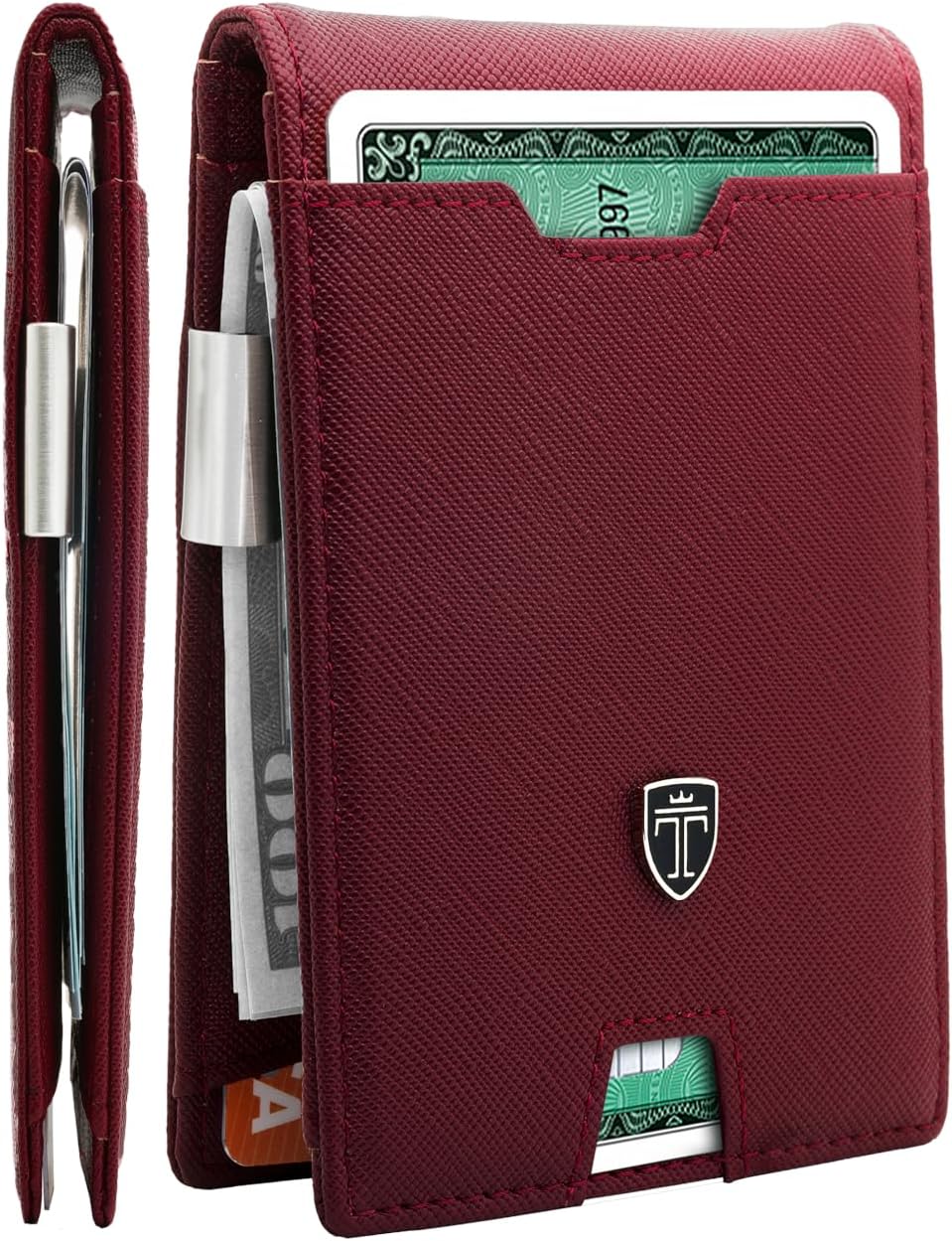 TRAVANDOAirTag* Wallet Mens Wallet with Money Clip Air Tag Wallet Card Holder RFID Blocking Bifold Gifts for Men