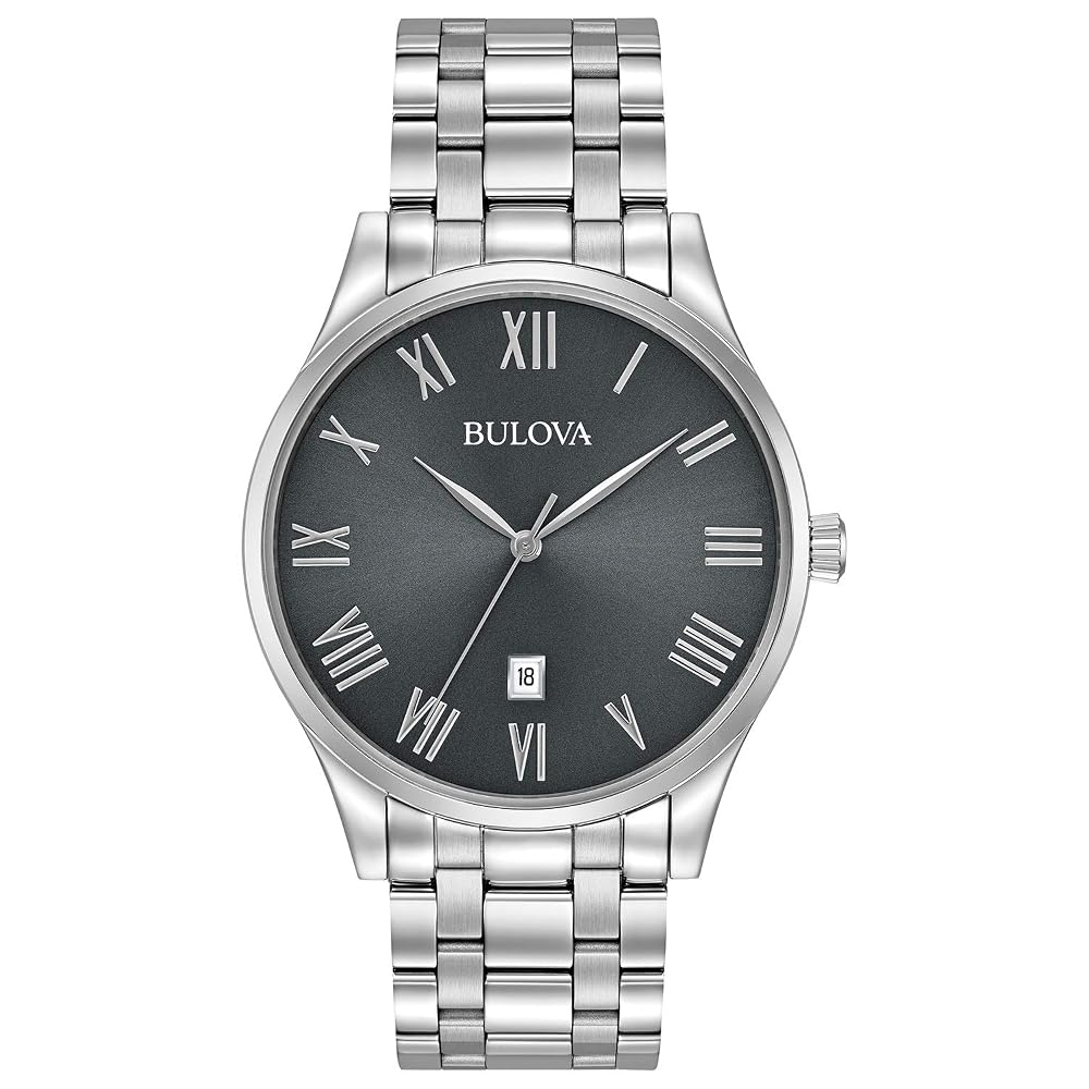 Bulova Men's Classic Stainless Steel 3-Hand Date Calendar Quartz Watch