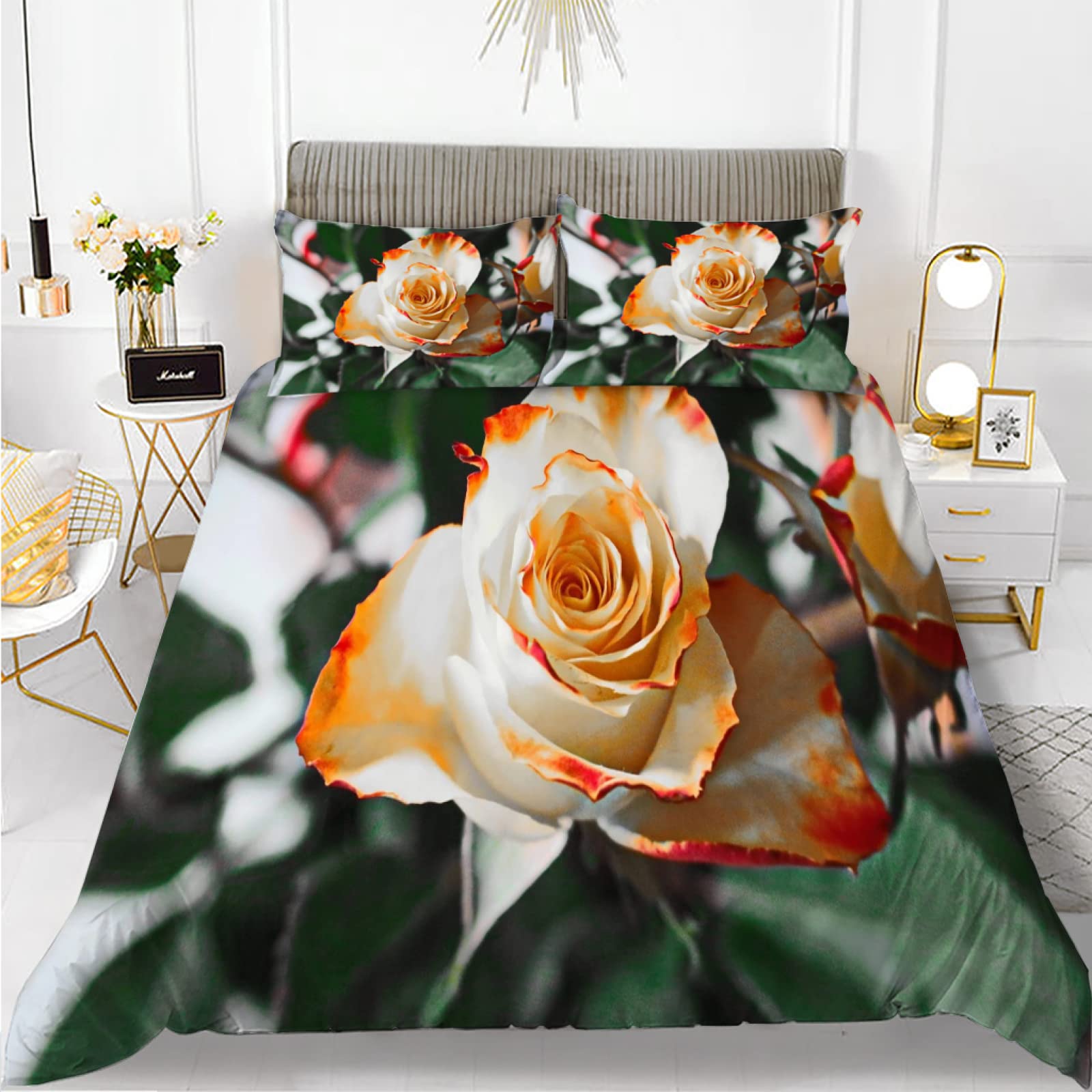 Parure de lit 220x240 rose jaune douceur microfibre pour adulte