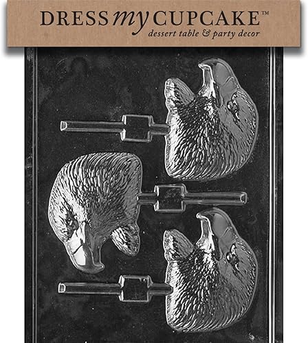 Dress My Cupcake Eagle Head Lollipop Chocolate Mold - A114 - Includes Melting & Chocolate Molding Instructions