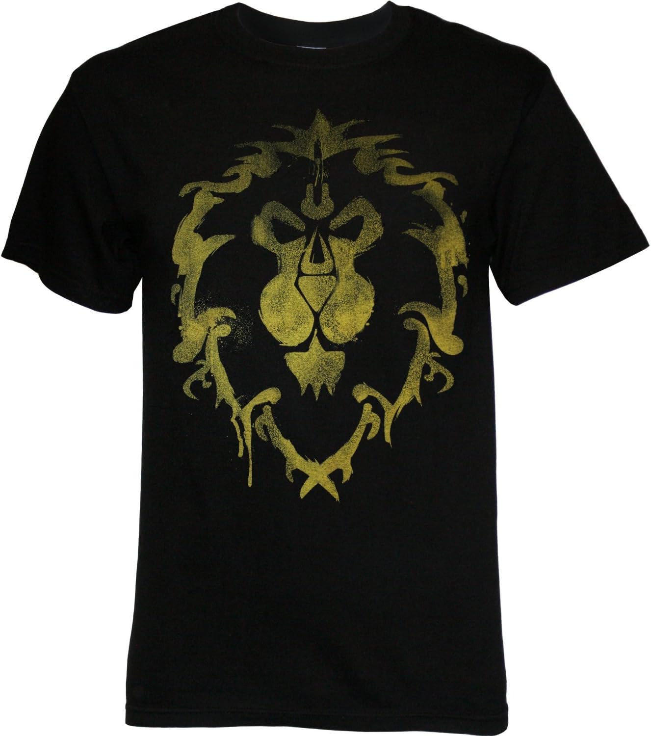 World of Warcraft Men's Alliance Spray Paint Basic T-Shirt (Black, Large)