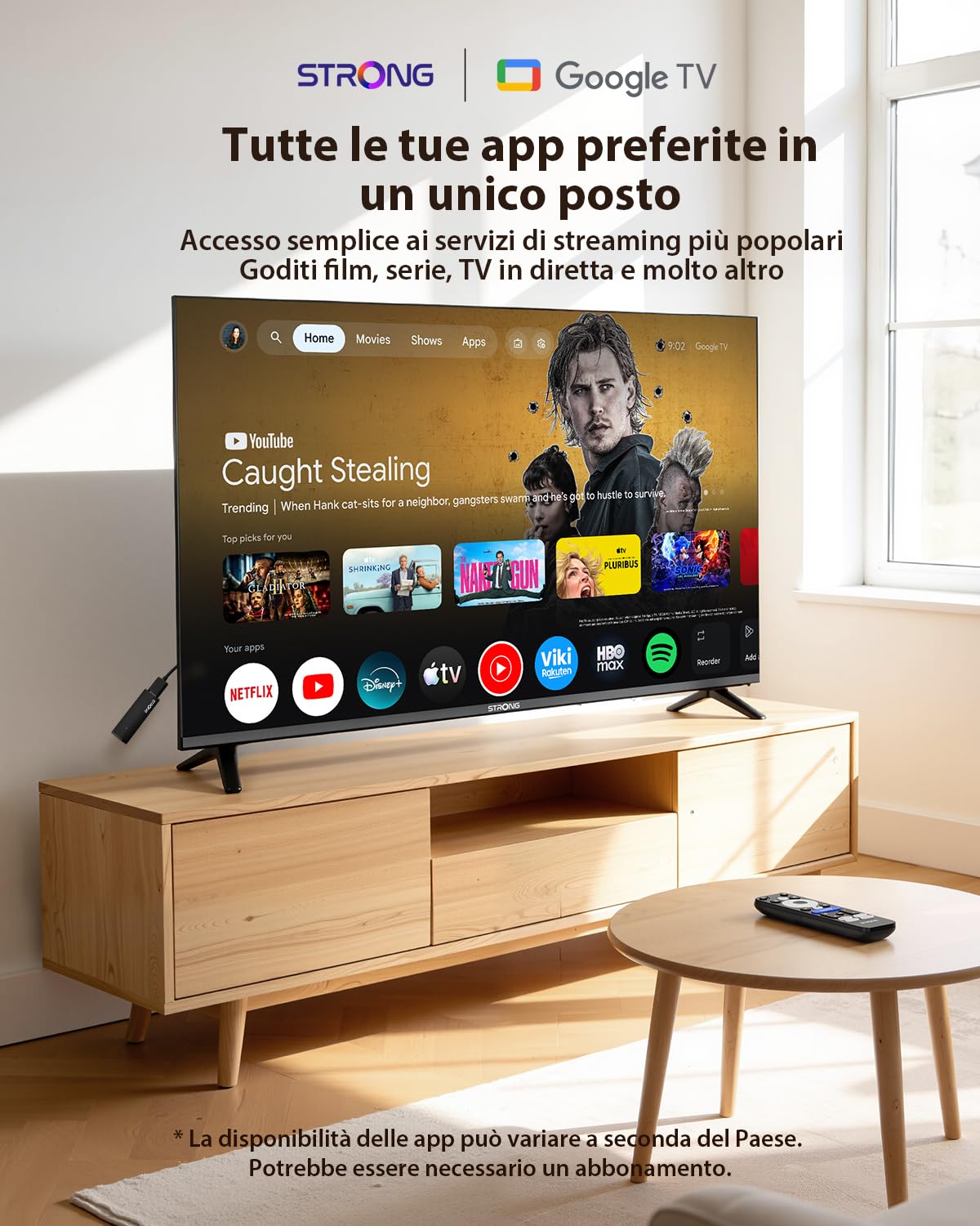 STRONG LEAP-UNA+ TV Stick con Android 14, 8GB Memoria, HDR10+, HLG, Controllo Vocale, Bluetooth 5, Dispositivo di Streaming per Aggiornamento FHD Smart TV