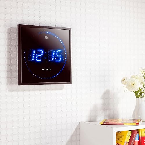 Lunartec Horloge Digitale Murale radiopilotée avec 170 LED - Bleu - 2