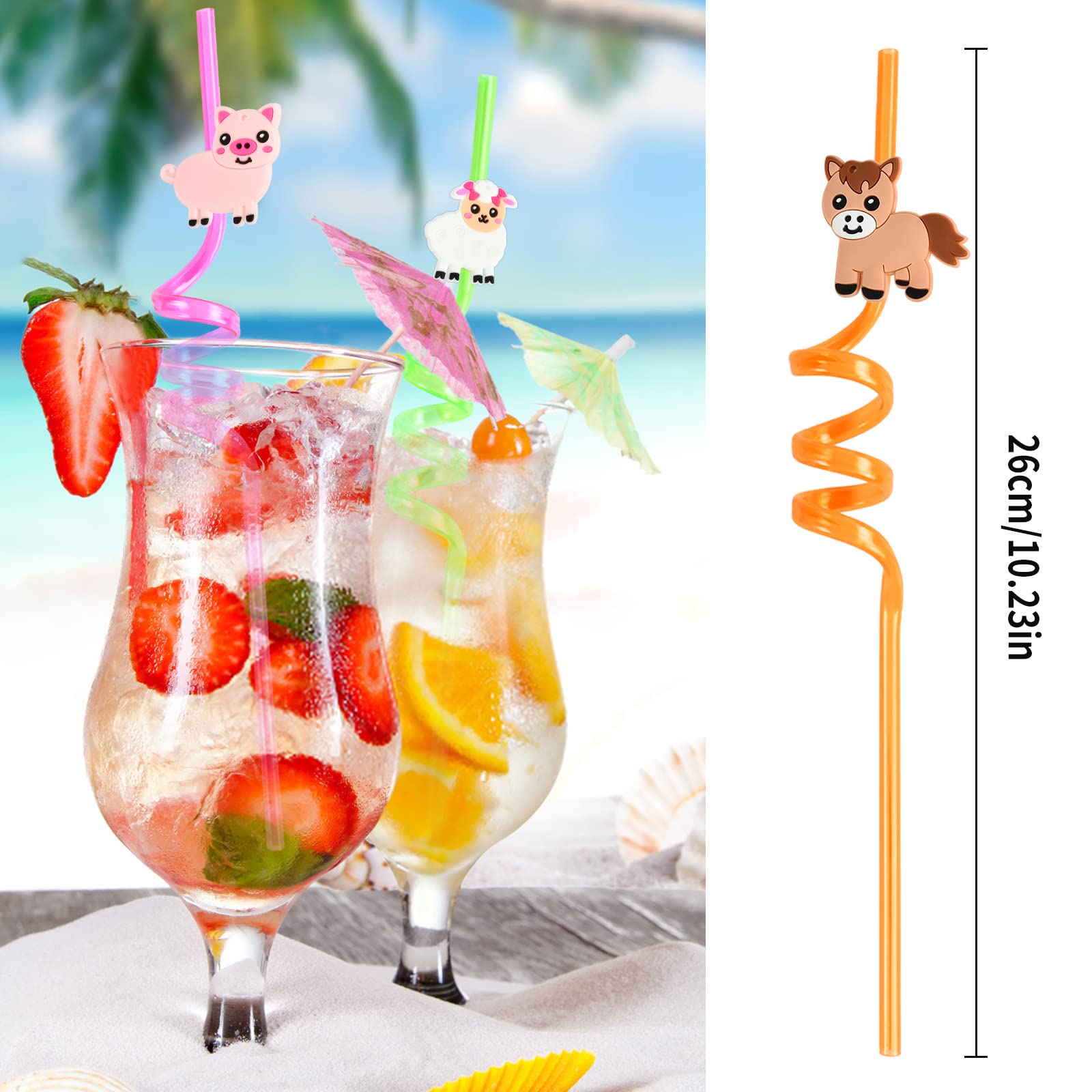 Cannucce Riutilizzabili Con Accessori Unicorno - 8 Pezzi Colorate, Per Feste E Bambini