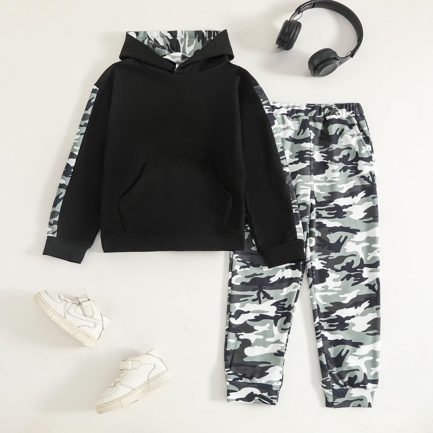 Toddler Boy Clothes Long Sleeve Hoodie Sweatsuits Tops and Pants Boys Fall Winter Color Block Outfits Set 5-12 Years - Image 5