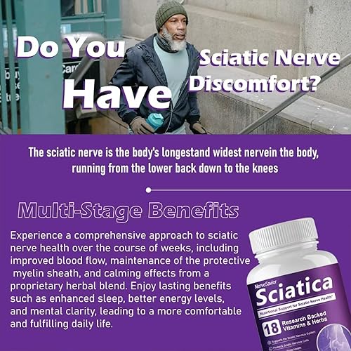 Miniatura 4 de Suplemento de apoyo para el nervio de la ciática - Ácido alfa lipoico para la salud nerviosa en pies, manos y piernas - 90 cápsulas (1)