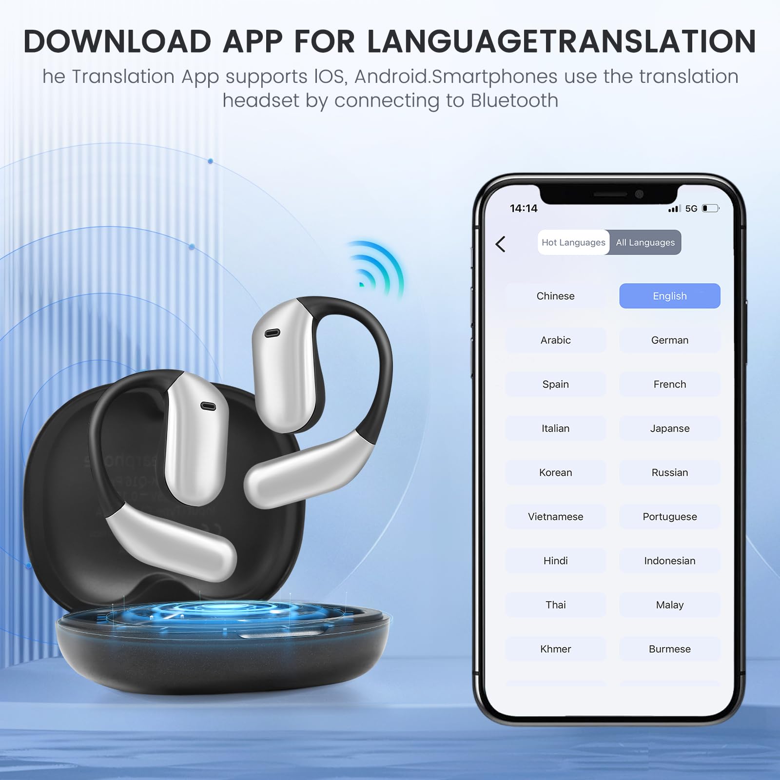 AI Ecouteur Traducteur Instantané, 80H Écouteurs Traducteur Temps Réel Sans Fil avec 144 Langues, Soutenez Traduction/Musique/Appels, pour Voyages, Réunions d'Affaires, avec Application Gratuite AI Ecouteur Traducteur Instantané, 80H Écouteurs Traducteur Temps Réel Sans Fil avec 144 Langues, Soutenez Traduction/Musique/Appels, pour Voyages, Réunions d'Affaires, avec Application Gratuite