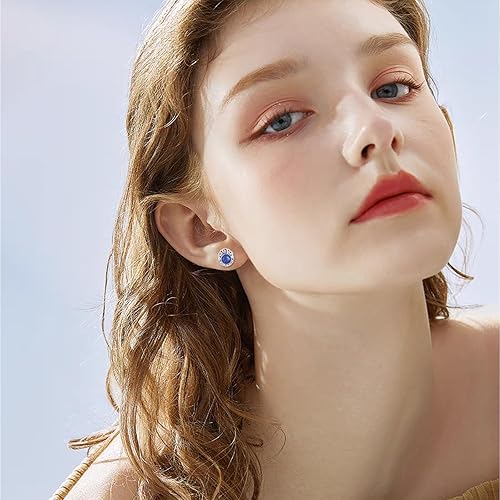 Miniatura 2 de Aretes de piedra natural de plata de ley con forma de abrazofiligrana, joyería de regalo de Navidad para mujeres y niñas