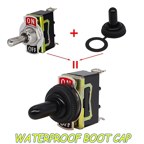 Miniatura 9 de Interruptor de palanca basculante resistente al agua, plateado, 12 V, encendidoapagado, 2 pines, 2 posiciones, 20 A125 V, 15 A250 V, SPST,