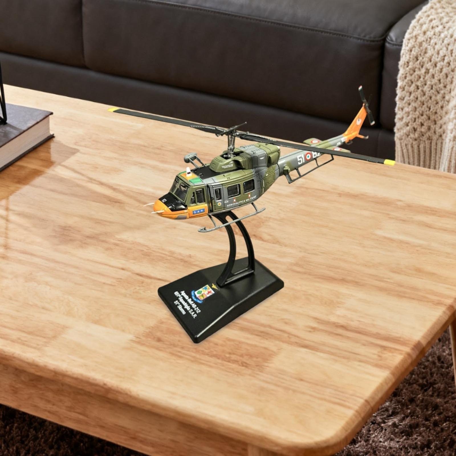 predolo Helicóptero Modelo Aleación Réplica Aeronave Ornamento Decorativo Coleccionable Adecuado para Regalo Decoración de Oficina Dormitorio Estantería